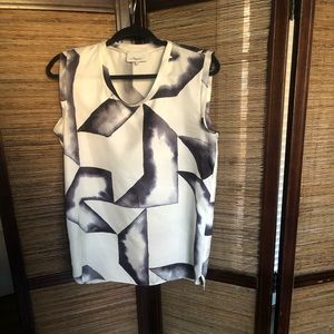 3.1 Philliplim black printed silk sleeveless top